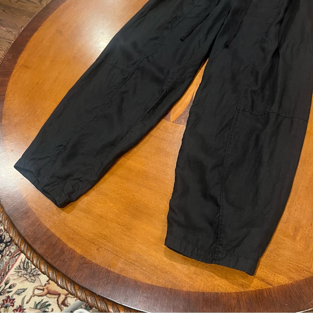 Eileen Fisher Women’s Slouchy Drawstring Pant Black Organic Cotton Small Pull-On - Picture 6 of 16